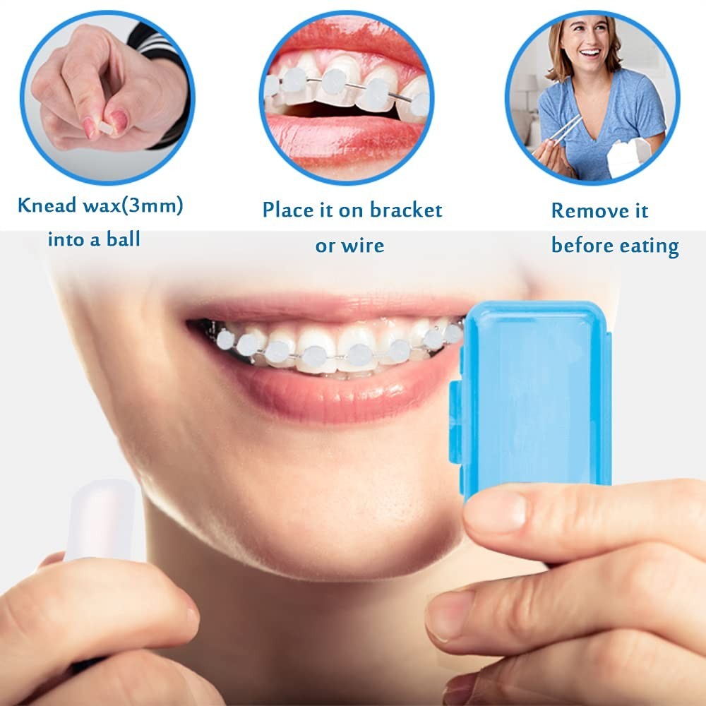 Portable 6-Pack of Unscented Dental Wax for Effective Braces & Invisalign Care