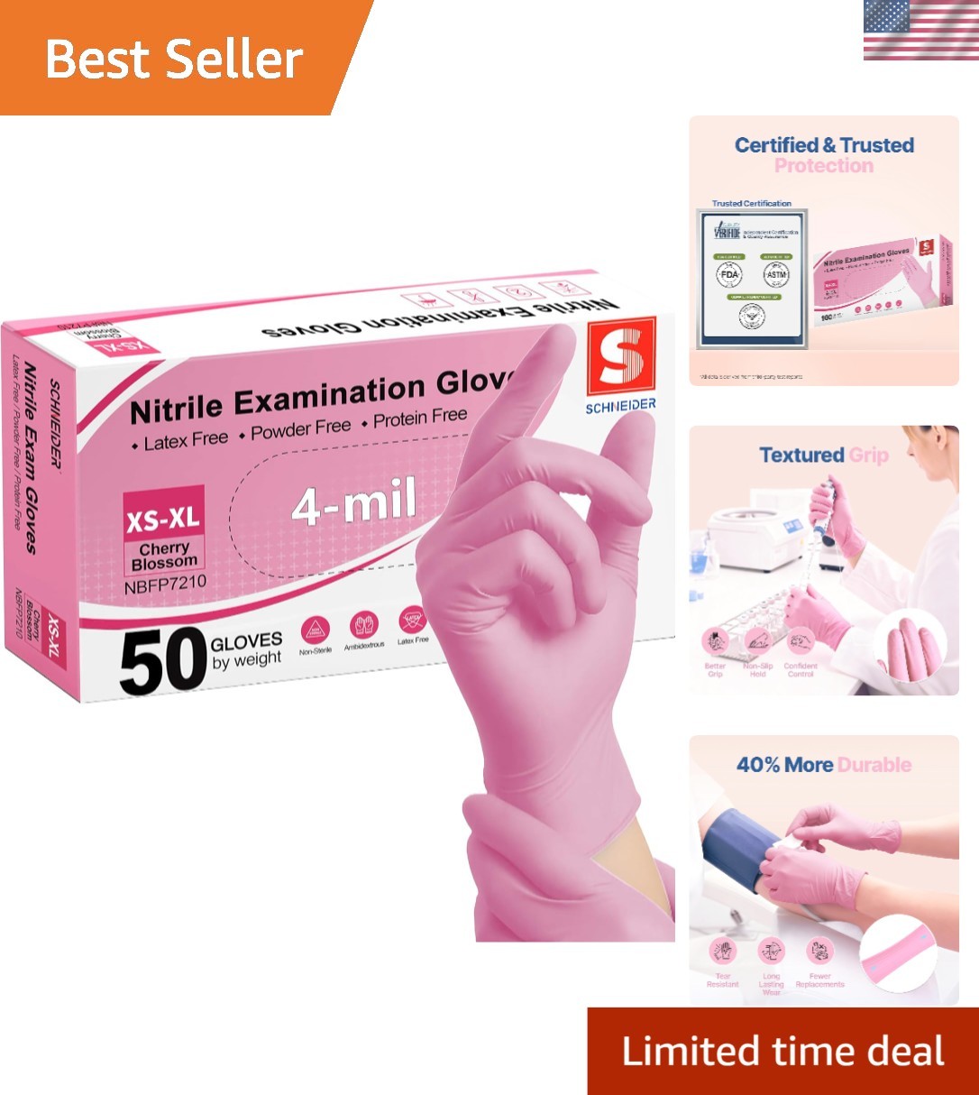 Versatile Disposable Nitrile Gloves – Pack of 50, Food Safe, High Stretch