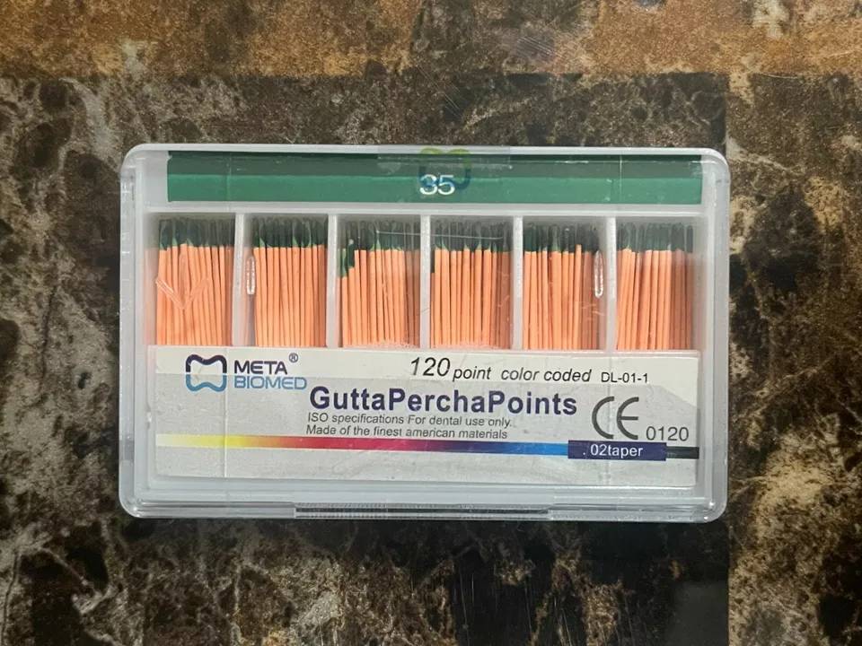 Meta Biomed 112230-35 Gutta Percha Points .02 Taper MM Marked #35 Green 120/Pk
