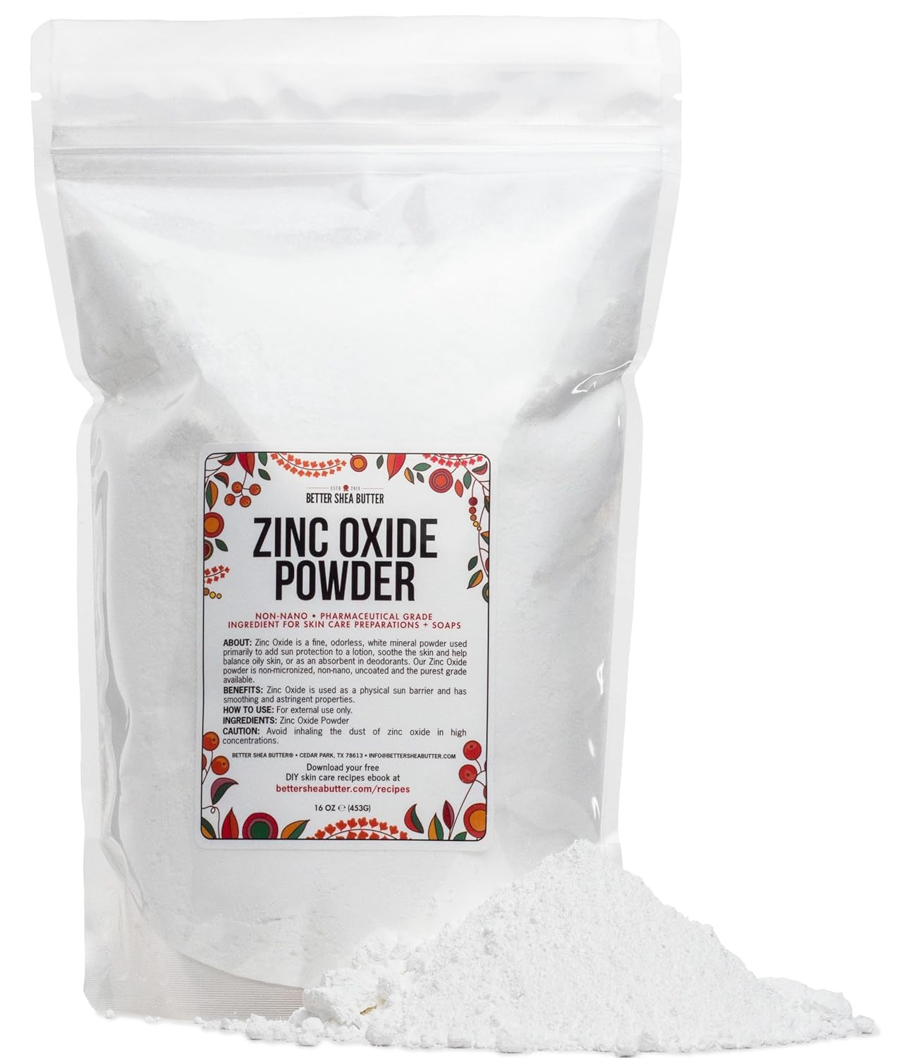 Zinc Oxide Powder | Uncoated, Non Nano Zinc Oxide | Pure, Pharmaceutical Grade