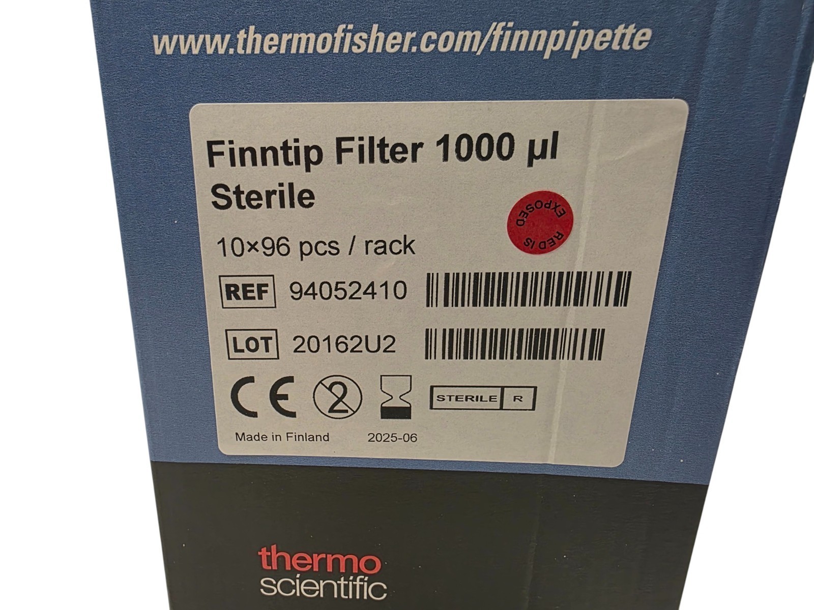 Thermo Fisher Finntip Filtered Pipette Tips 1000µL (960/Box) 94052410 EXP 6/2025