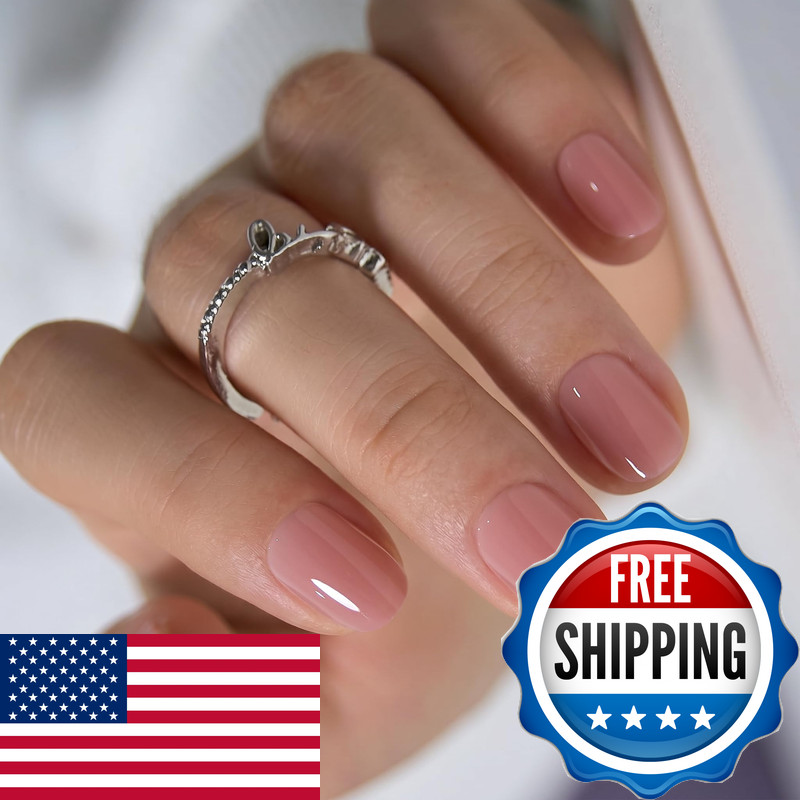 Curvlife Soft Gel Extra Short Press On Nails 30Pcs Honey Peach Pink Oval