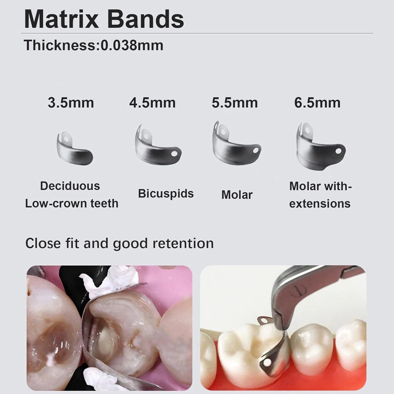 Dental Matrix Bands Ring Sectional Matrice Clamp Wedges Fit Palodent V3 System