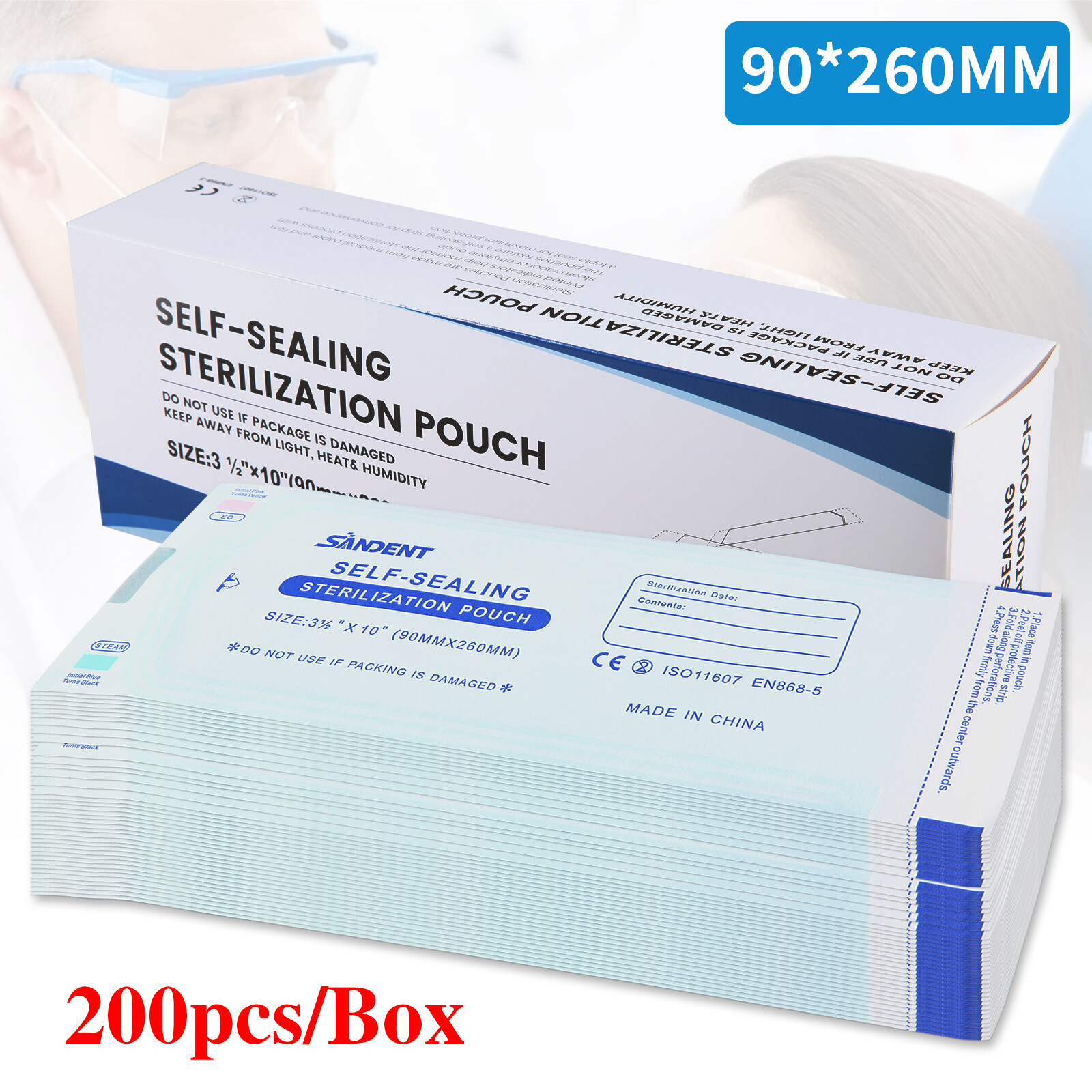 Self Sterilization Pouches Pouch Autoclave, Sterilizer Bags Dental Tattoo Nail