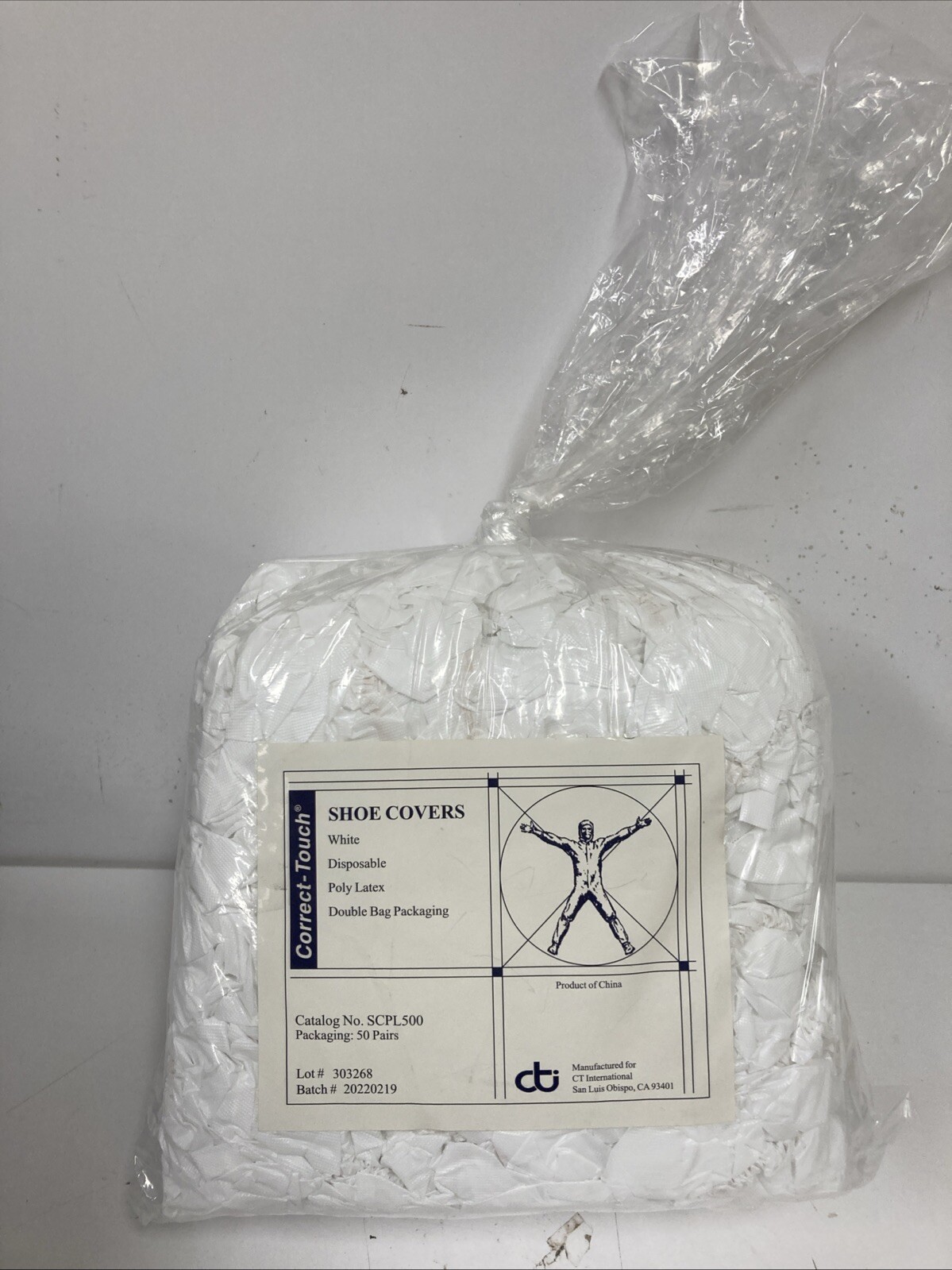 50 Pairs Correct-Touch White Disposable Shoe Covers SCPL500 New