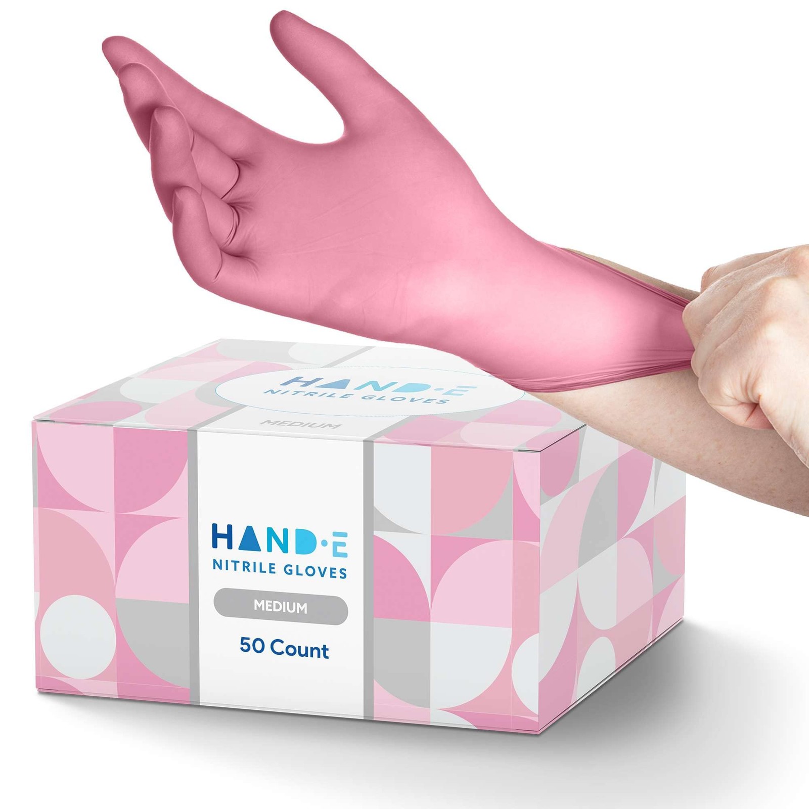 Pink Nitrile Gloves, 100 Ct, 3~Mil, Latex~Free, Powder~Free, Acetone Resistant