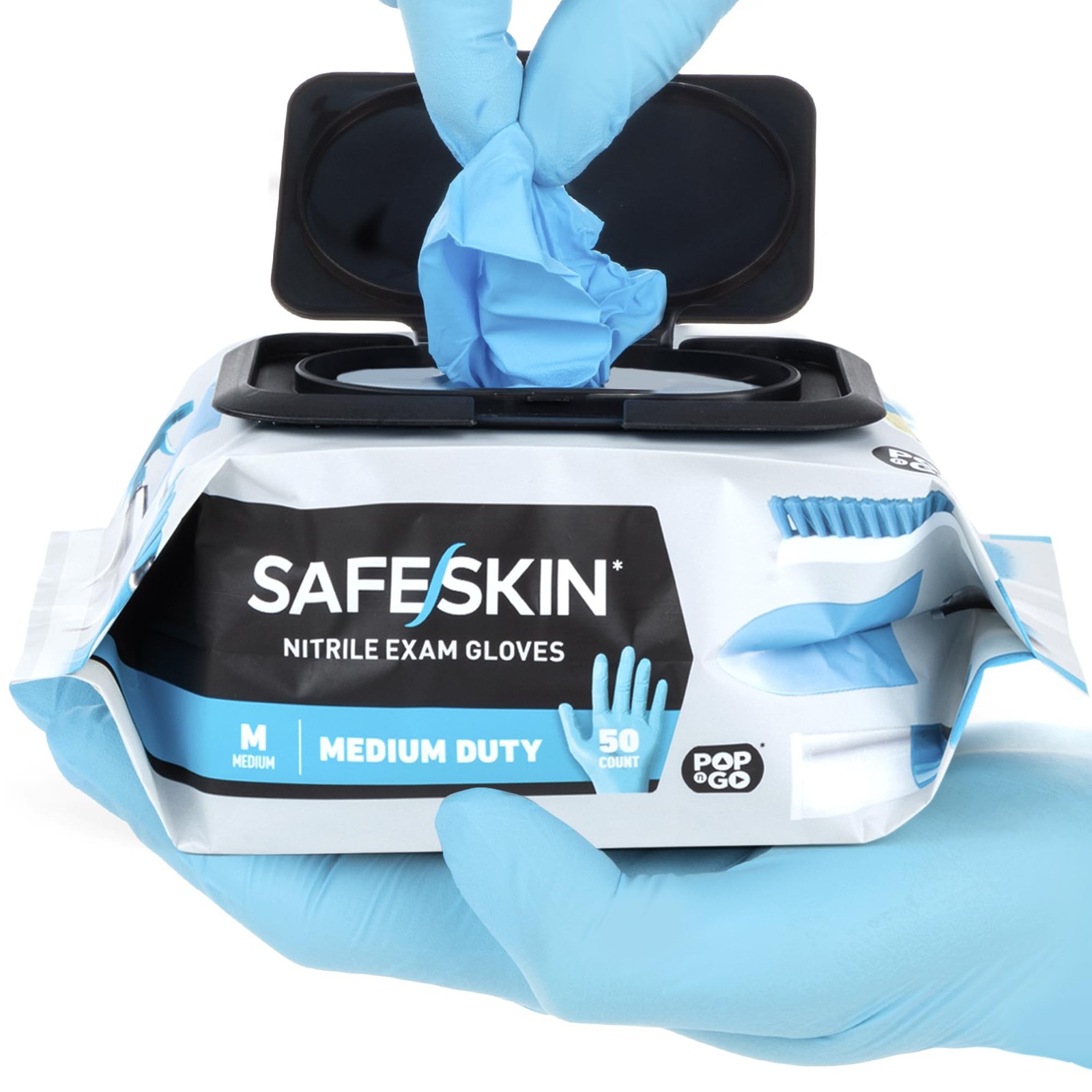 SAFESKIN Nitrile Disposable Gloves, Medium, 200 Count, Powder Free