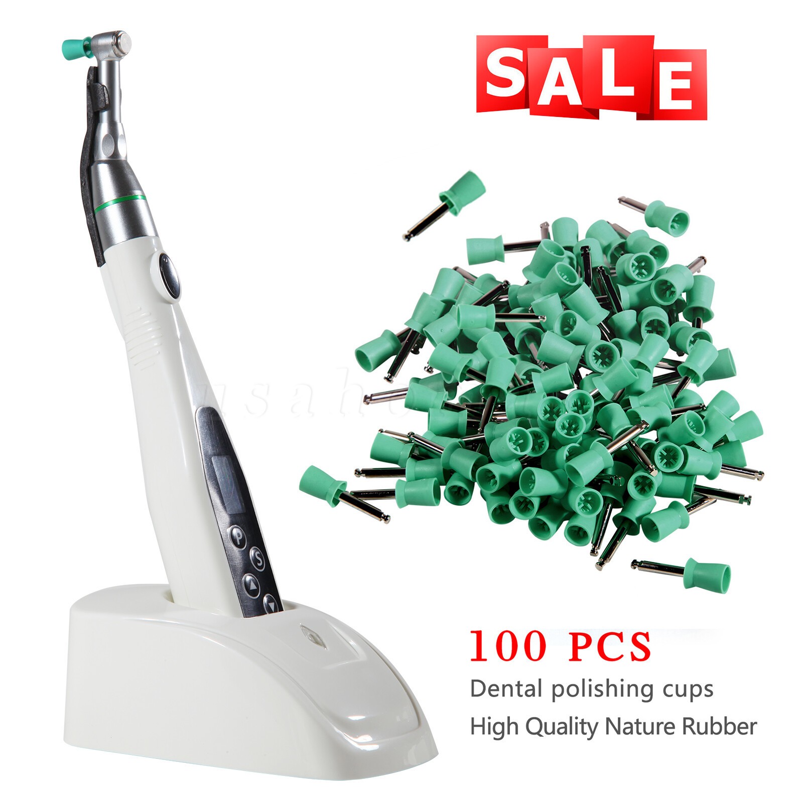 Dental LED Polishing Grinder Motor 4:1 contra angle / 100pcs Polishing cups USA