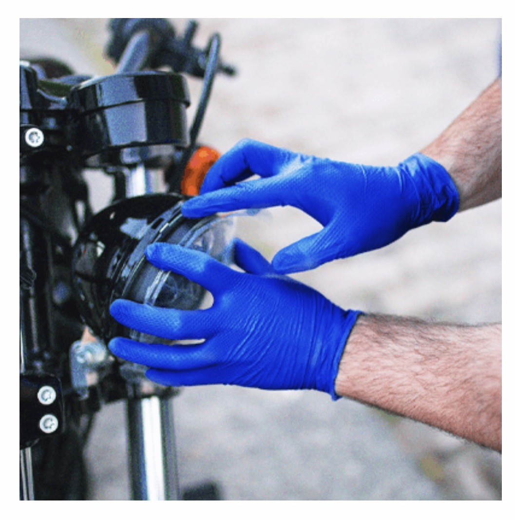 Ammex Gloveworks GWRBN49100 Blue Nitrile Powder Free Industrial Gloves, 6 Mil