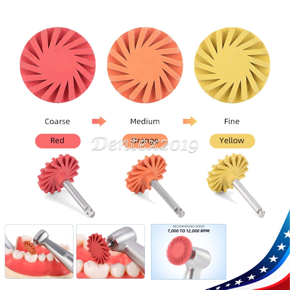6pcs AZDENT Dental Composite Polishing Diamond System RA disc 14mm Wheel