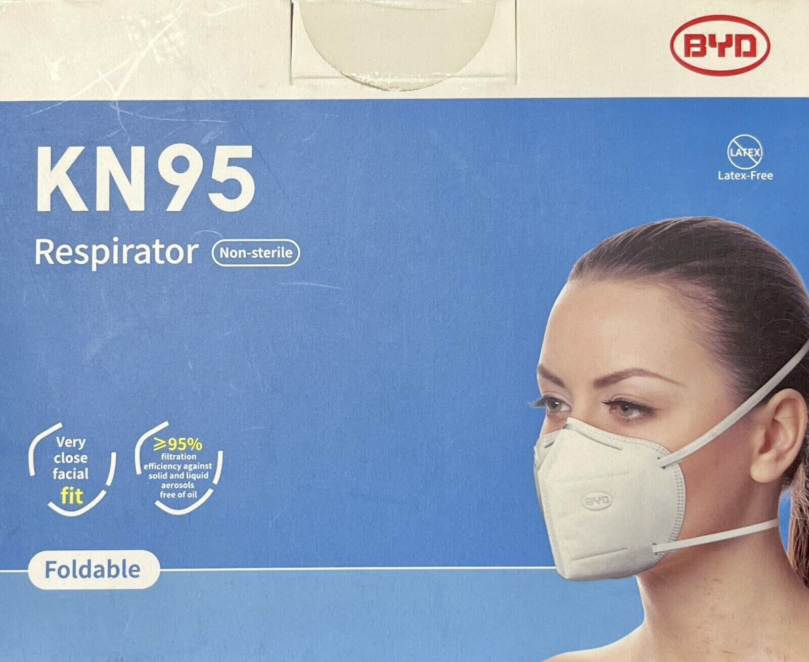 10 Boxes BYD KN95 Respirator, Total 200 Pieces, Foldable Safety Mask