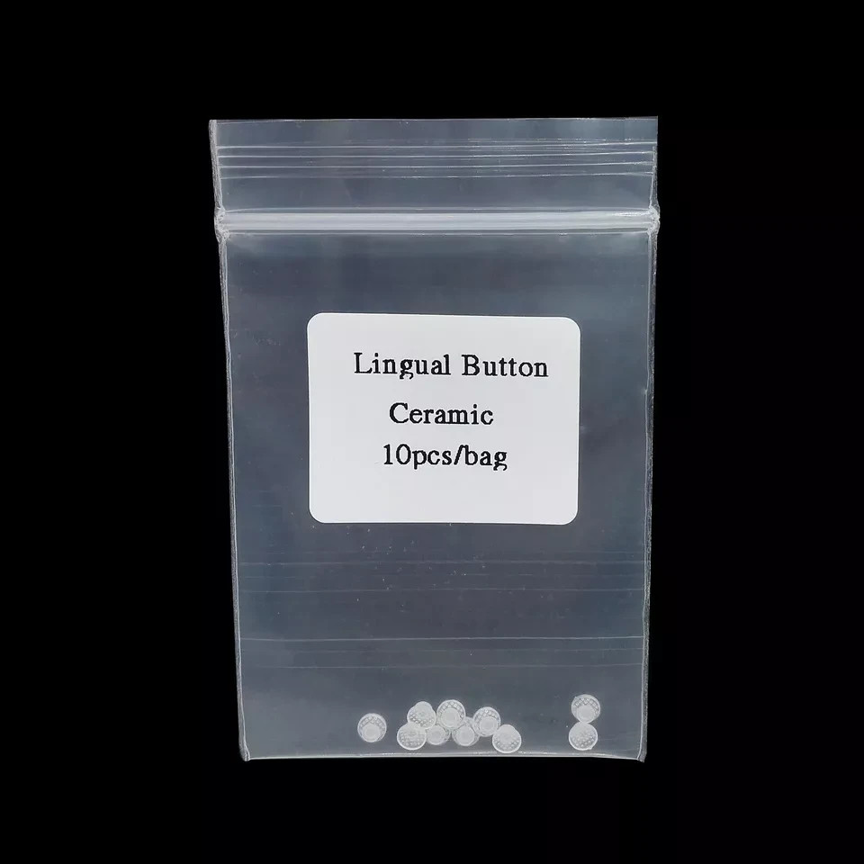 10Pcs/Pack Dental Clear Orthodontic Ceramic Lingual Button Bondable Round Base