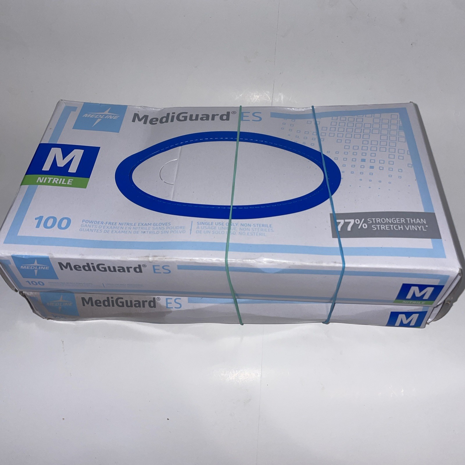Medline MediGuard ES Powder Free Nitrile 100 Gloves Medium 77% STRONGER VINYL