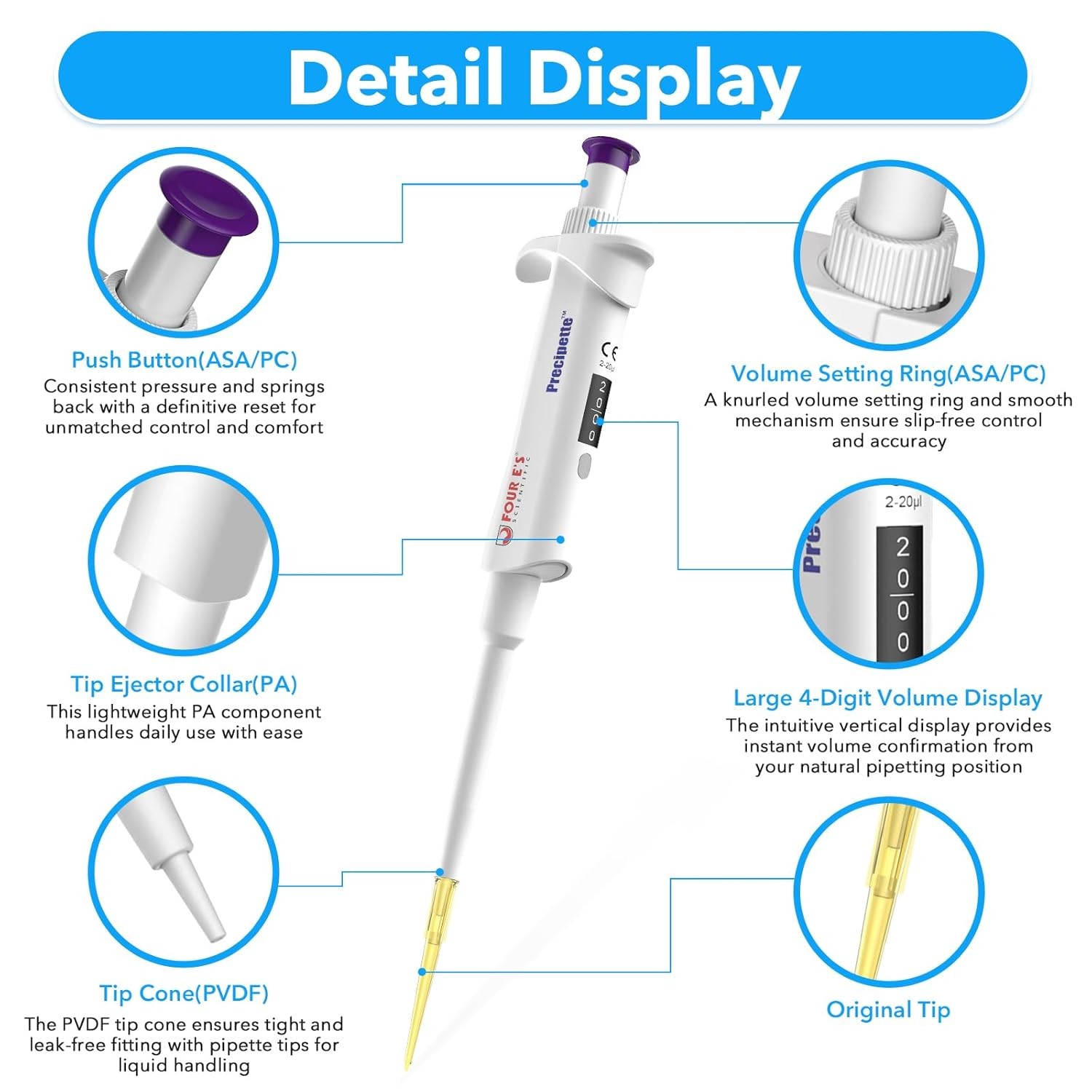 0.1ul-10ml Single Channel Pipettor Adjustable Micropipette Lab Manual Pipettor