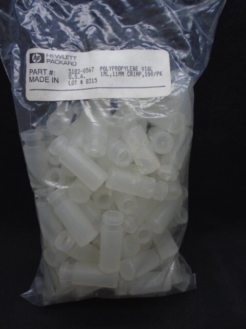 AGILENT 1mL Polypropylene Crimp/Snap Vials 12 x 32mm 5182-0567 100/Pack