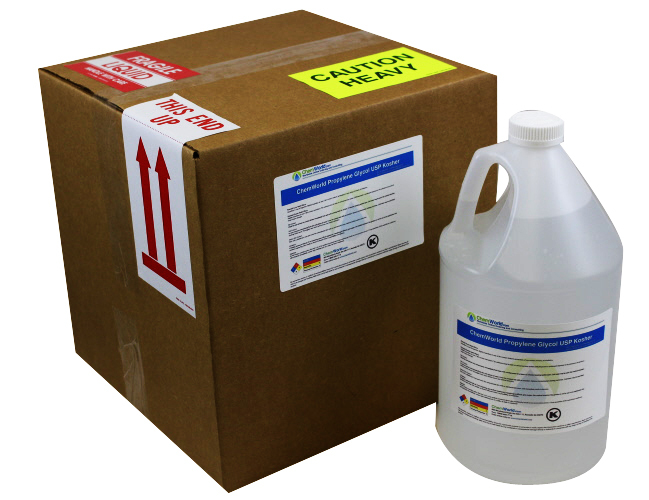 Chemworld Propylene Glycol USP – Made in USA – 99.9% Concentrate – 4×1 Gallon
