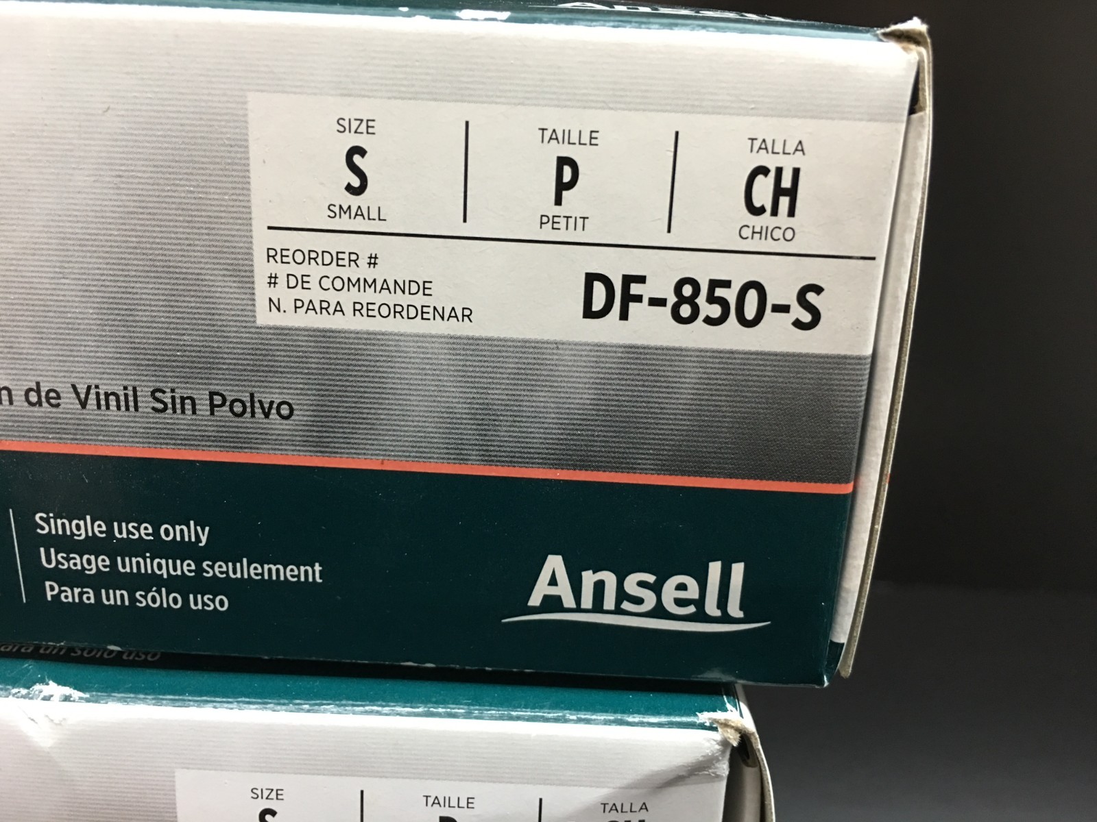 Ansell MICROFLEX DF-850-S Powder-Free Vinyl Examination Gloves Size S Lot 6 PKS