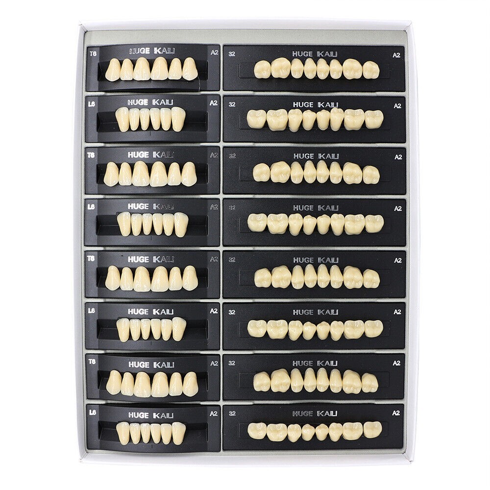 1 set 112Pcs/Pack HUGE KAILI A2 Dental Synthetic Polymer Resin Teeth T6 L6 32 A2