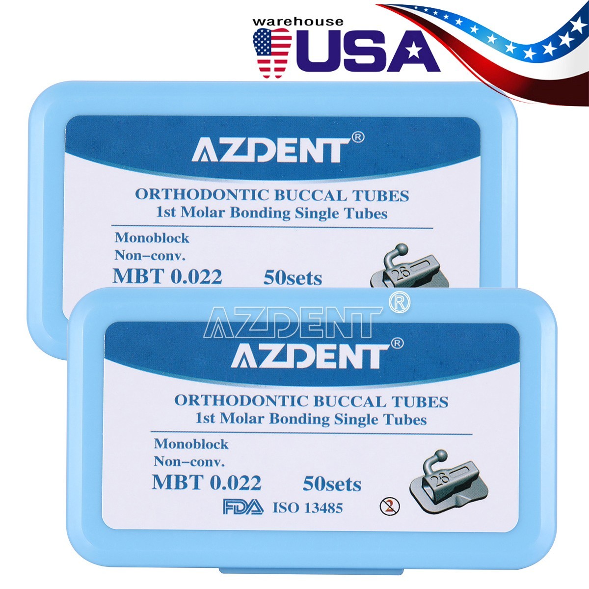 10X Dental 1st Molar Buccal Tubes Bands Convertible Roth 022 40# U3/L2 4pcs/kit