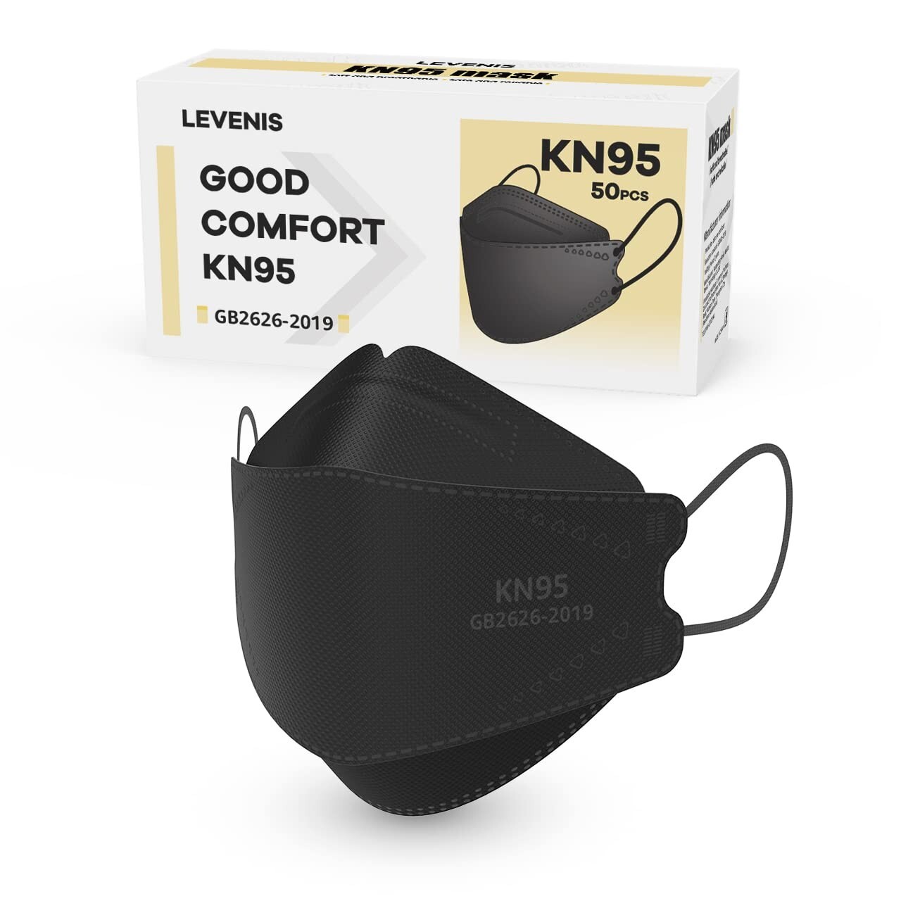 50 Pack of Black KN95 Face Masks – Skin-Friendly Protection for Adults & Teens
