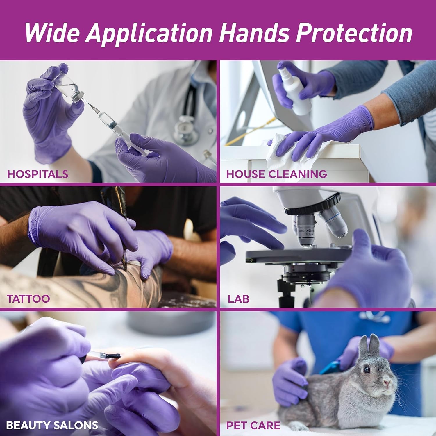 MedPride Powder-Free Nitrile Exam Gloves, Medium (Pack of 100), Iris Blue