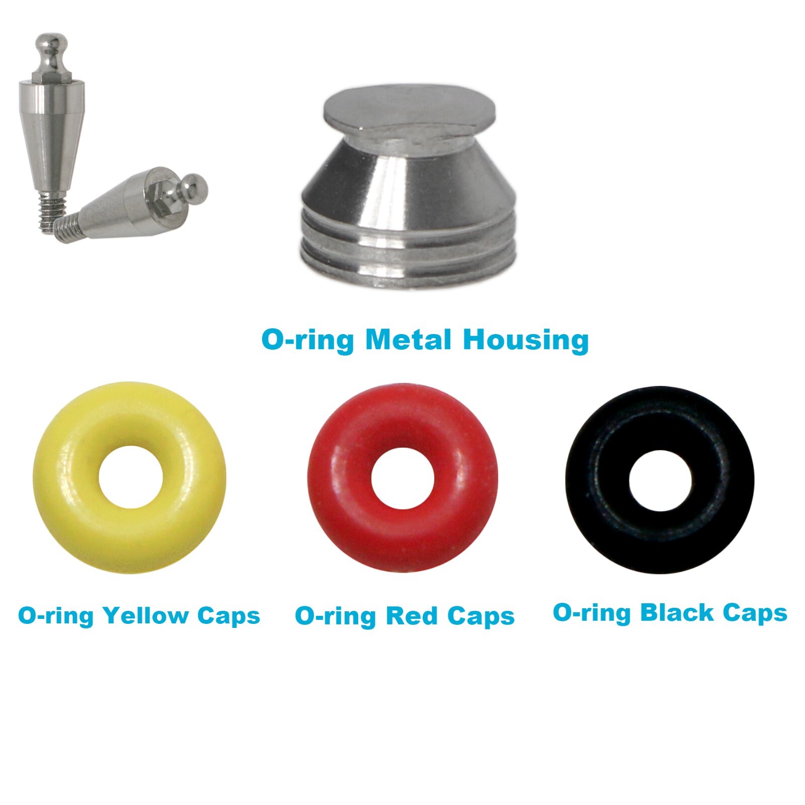 US 4Pcs/Set Dental O-ring Set for Ball Attachment Abutment fits Hiossen Osstem