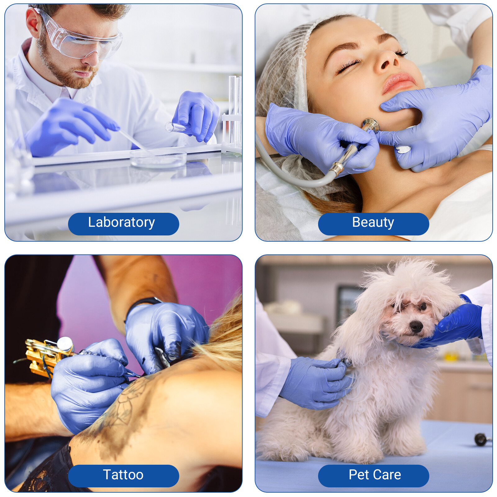 1200/Case Disposable Nitrile Gloves Medical Exam Violet Blue 3.5 Mil（XS/S/M/L）