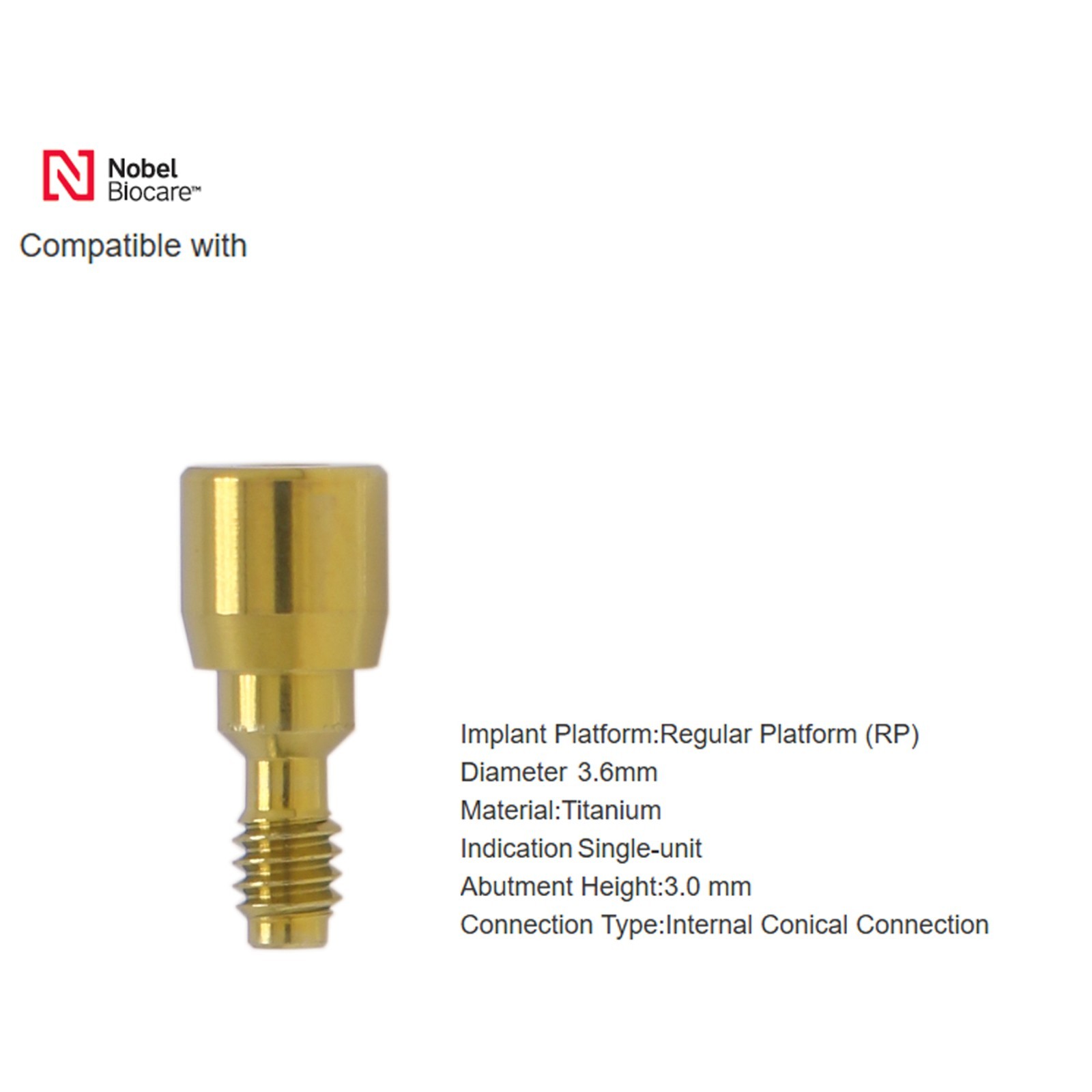 US Implant healing cap Ti abutment 3.0/5.0/7.0mm Nobel Active RP 4.3 compatible