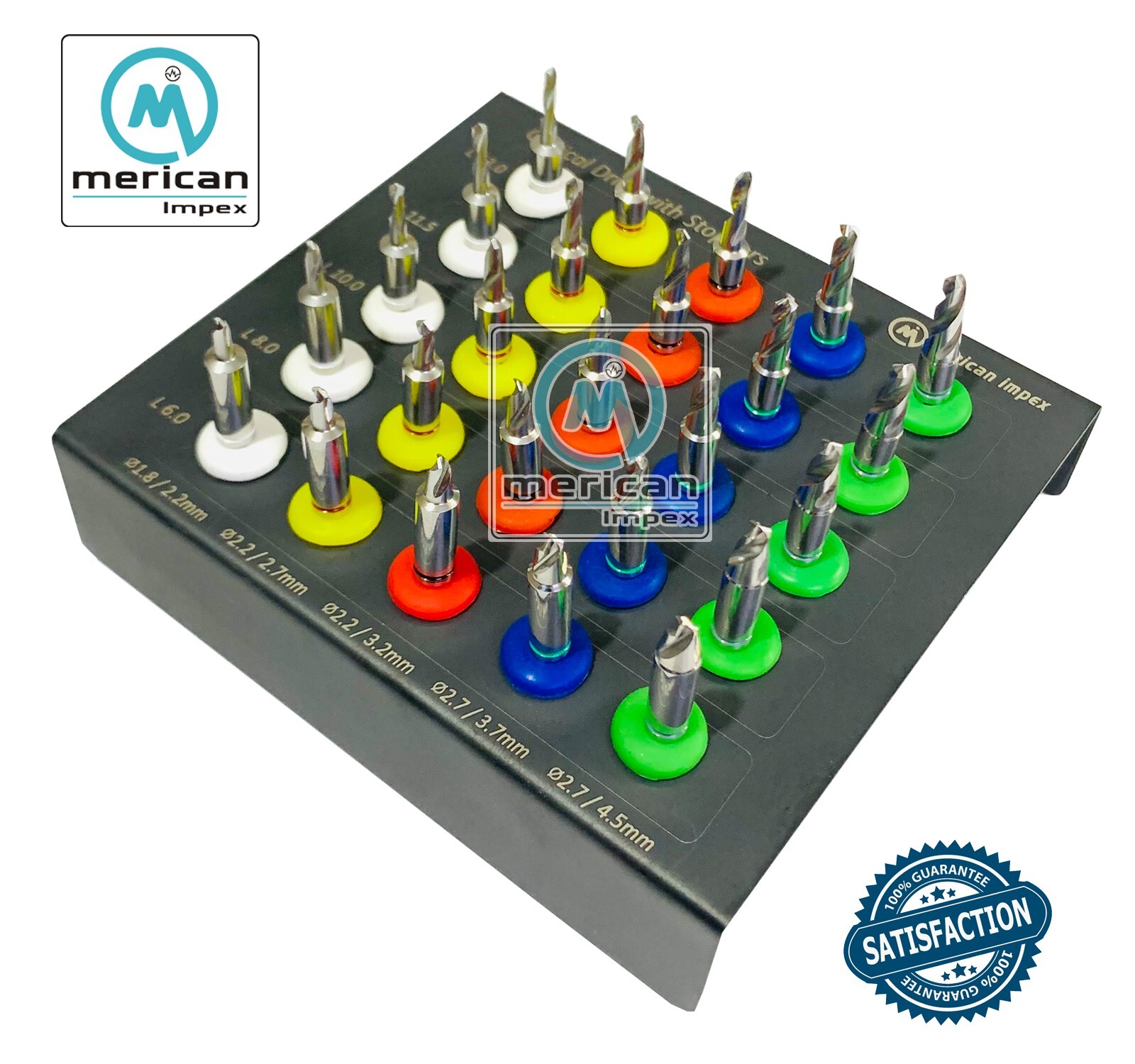 Dental Conical Drill Kit Stoppers Implant Surgical Guided Kit 25pcs