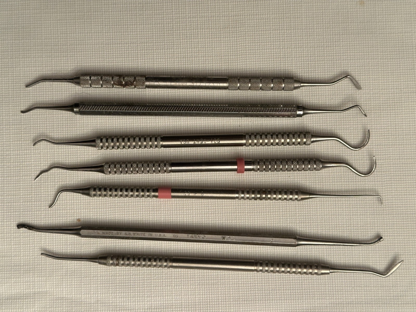 FLASH HOLIDAY SALE -7 USED SINGLE ENDED DENTAL HAND INSTRUMENTS