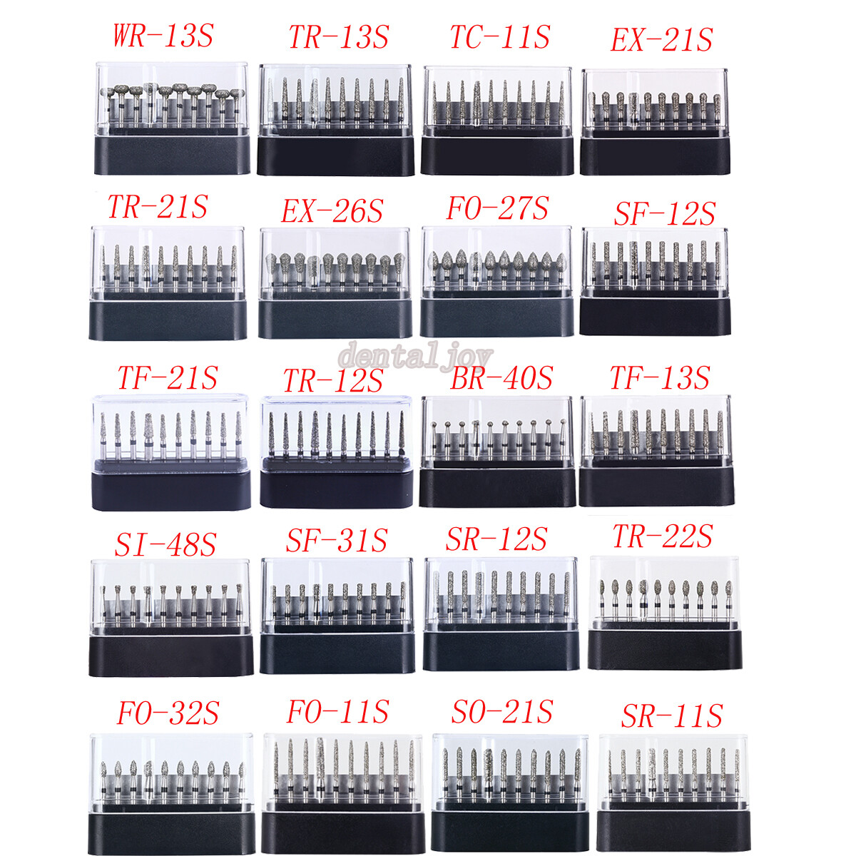 30 Pcs AZDENT Dental Diamond Burs Drills FG For High Speed Handpiece 20Model