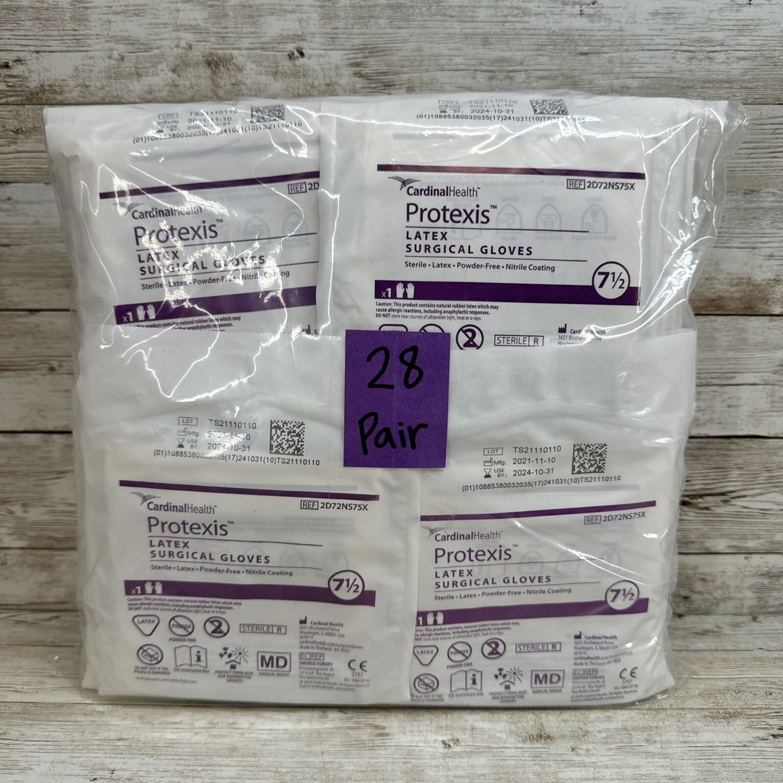Cardinal Health Protexis Latex Surgical Gloves, *28 Pair* Size: 7.5 *See Date*