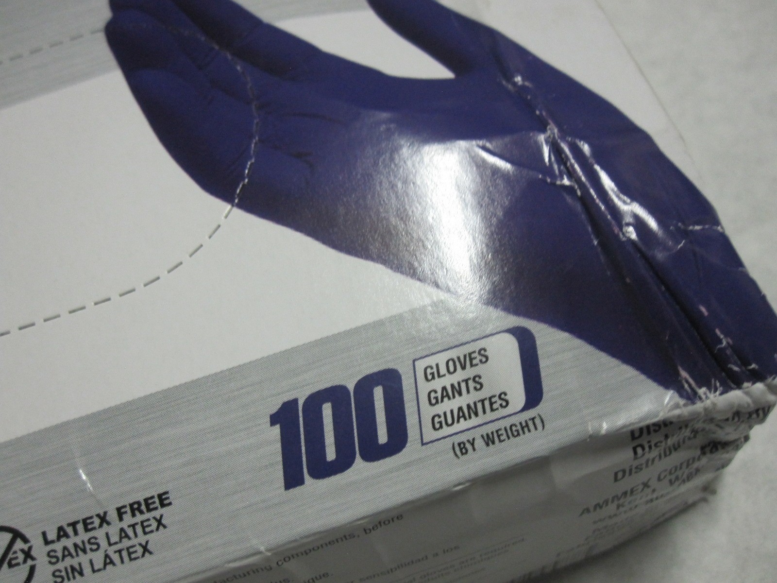 Ammex Indigo Nitrile Exam Gloves, Latex & Powder Free, Size Small box of 1000 qt