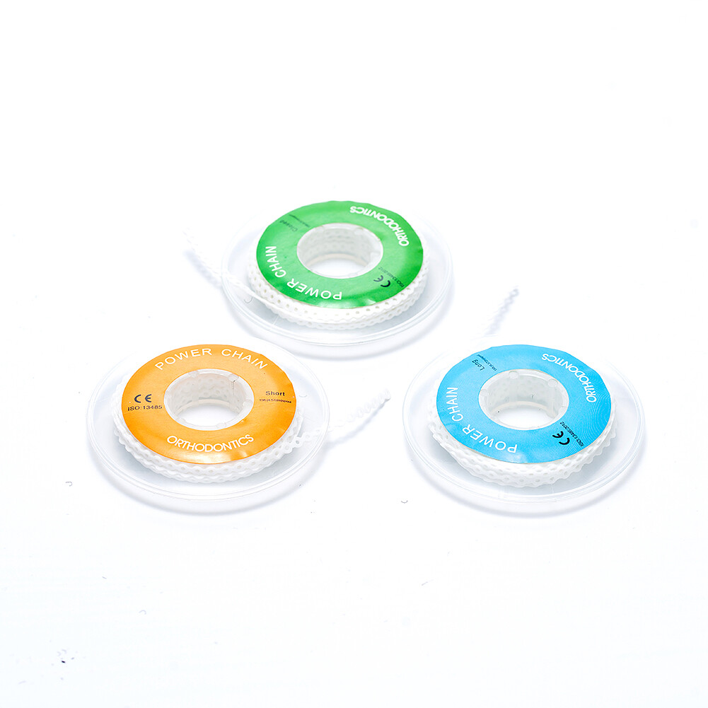 Dental Orthodontic Power Chains Brackets Braces Rubber Bands Short Long Closed
