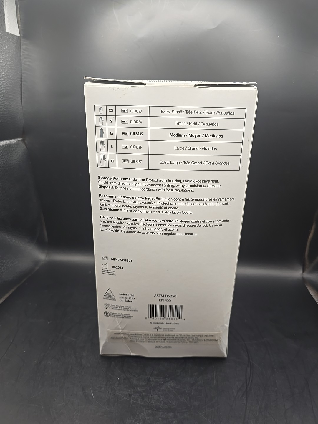 Curad 3G Vinyl Powder Free Exam Gloves Medium 1 Box 100 Gloves