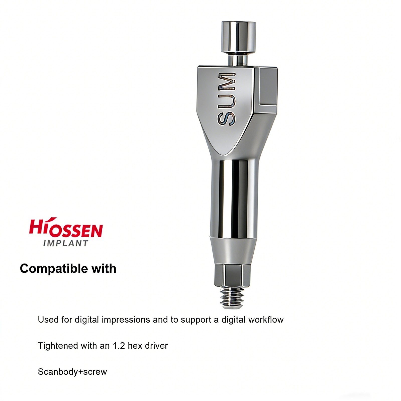 Implant Scan Body Lab Analog Hiossen Osstem CAD/CAM Digital library compatible