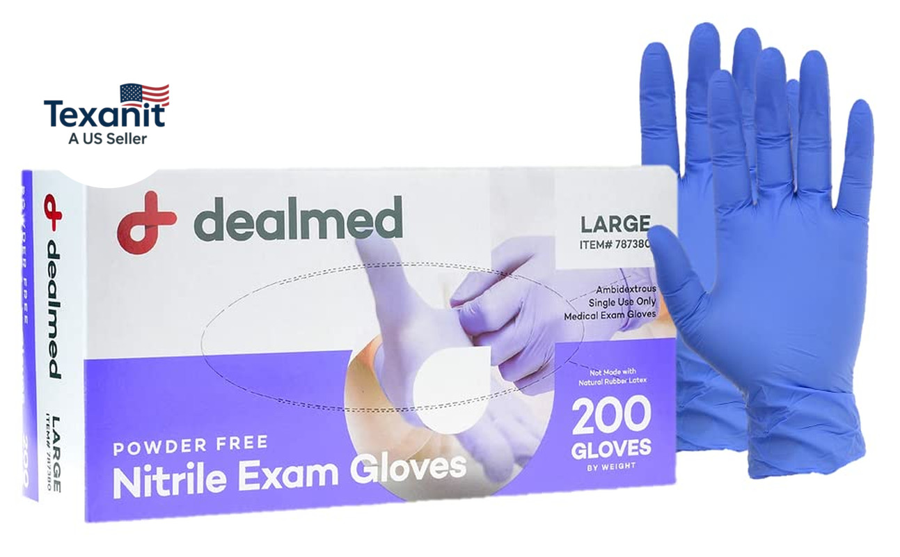Medical Exam Gloves – 200 Count Large Nitrile Gloves, Disposable, Non-Irritating