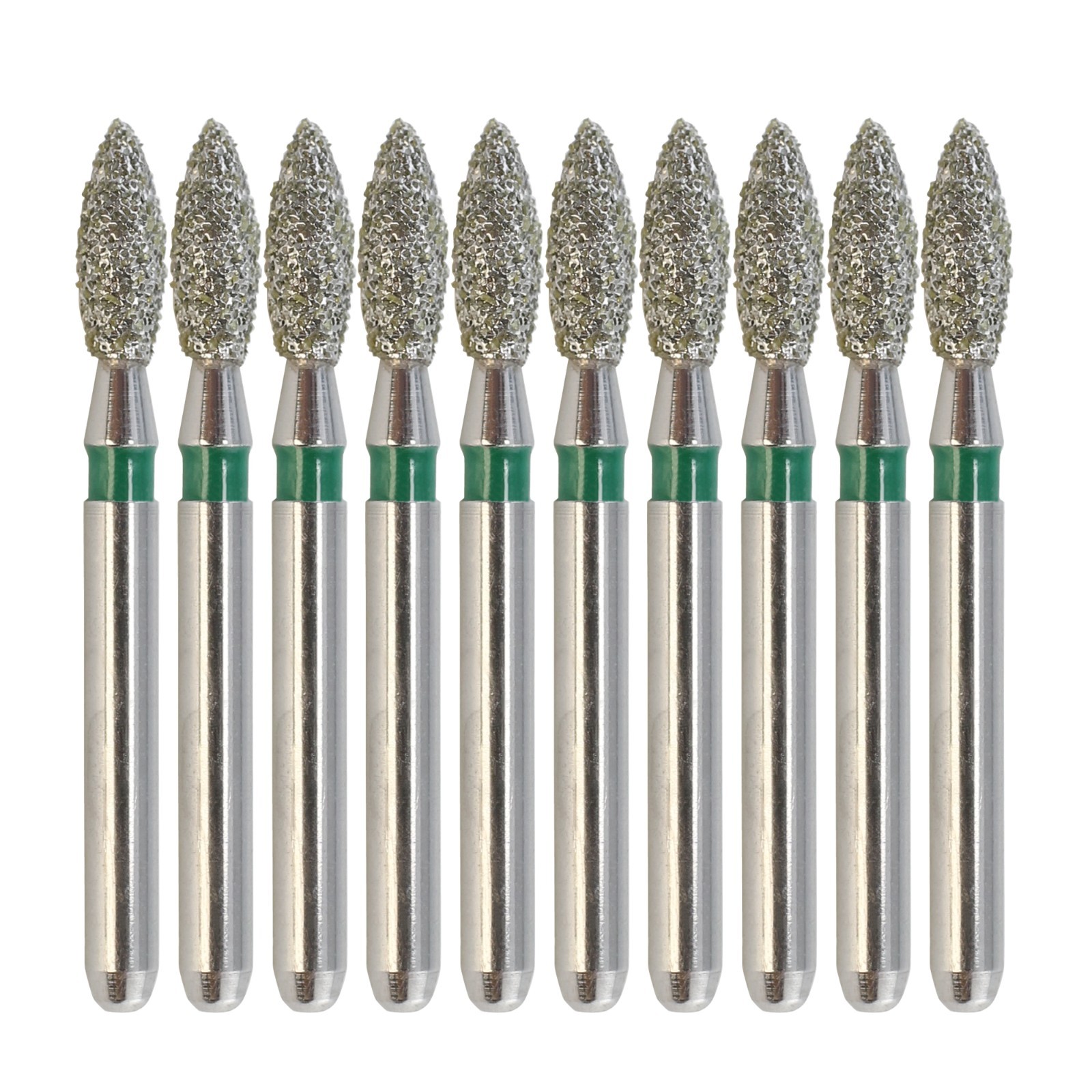 Multi-Use Dental Football Diamond FG Burs 368/020C Flame Coarse Grit Green