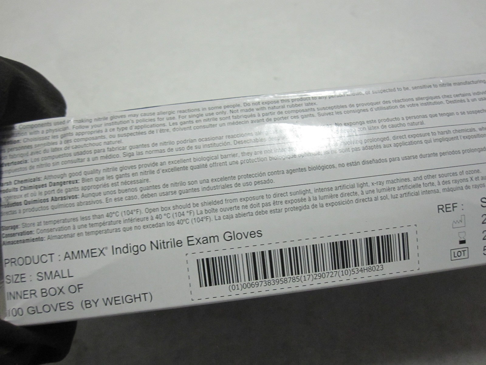 Ammex Indigo Nitrile Exam Gloves, Latex & Powder Free, Size Small box of 1000 qt