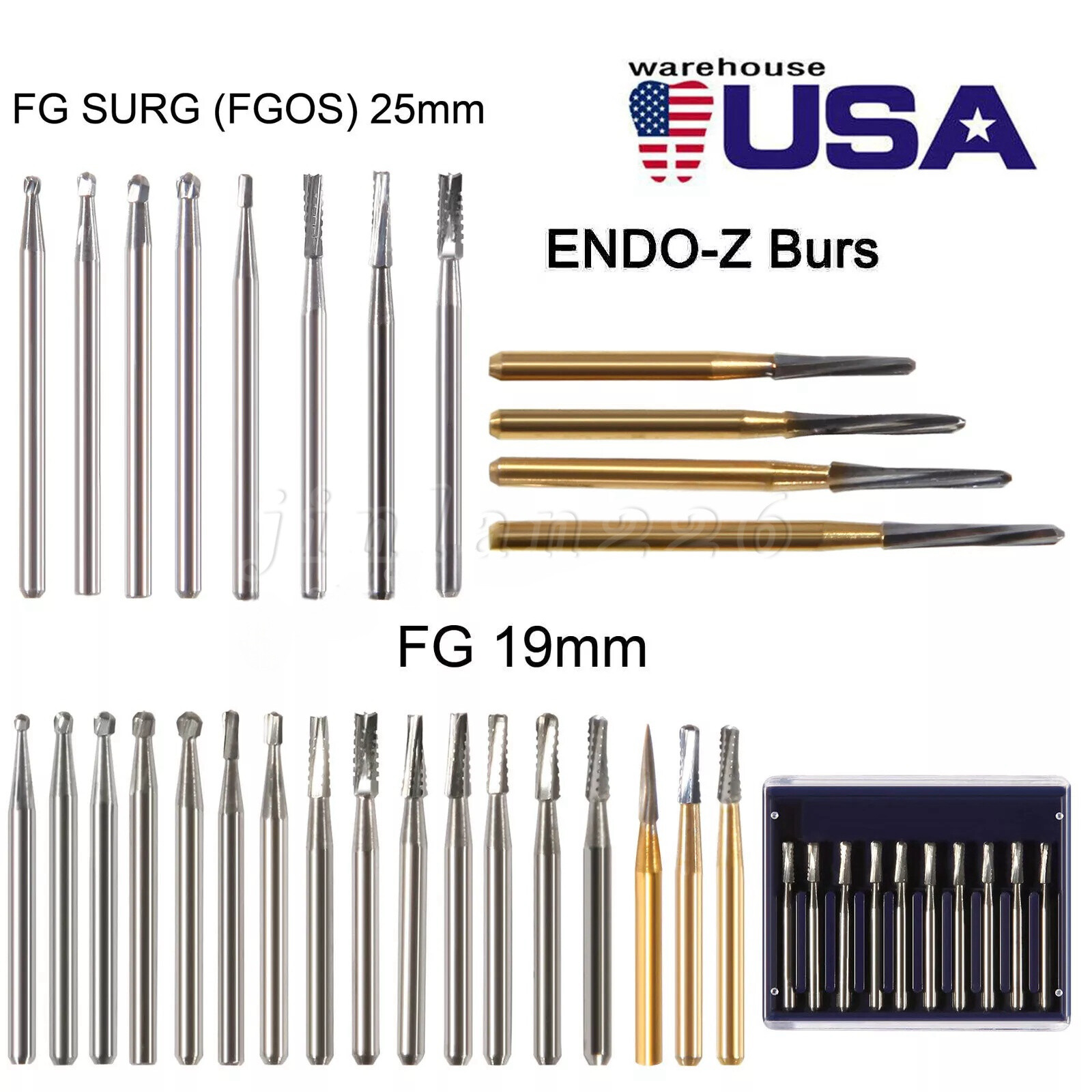 Dental Tungsten Carbide Burs Trimming & Finishing &Polishing FG Round High Speed