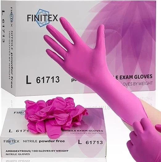 Guantes desechables de nitrilo rosa sin látex – 3,5 milésimas (100 unidades) sin