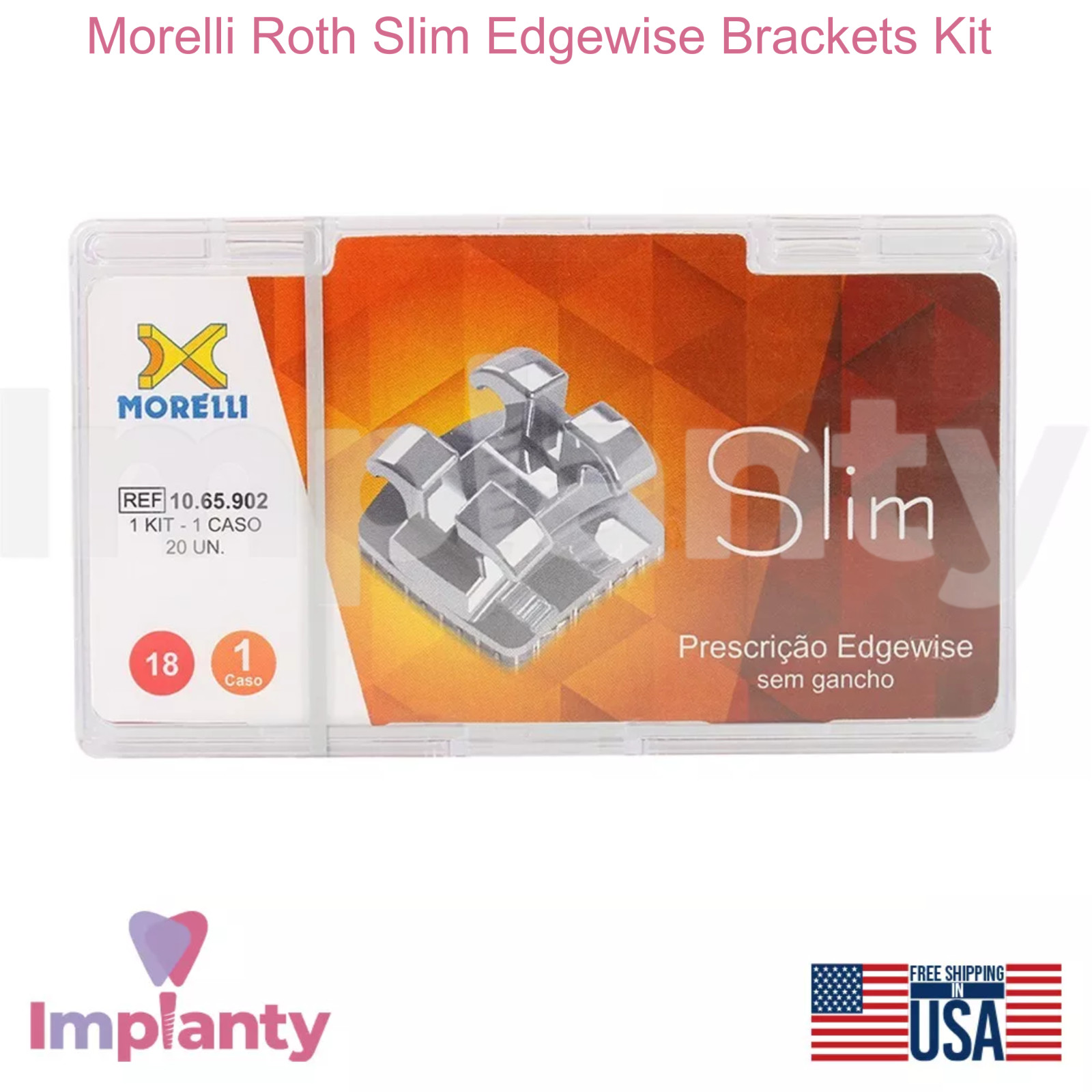 Morelli Roth Slim Edgewise Brackets Kit 20pcs Stainless Steel Dentistry Braces
