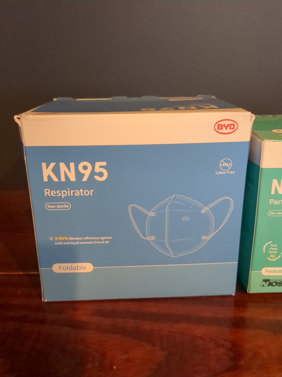 BYD CARE KN95 50 PCS Respirator Foldable Face Masks NEW IN BOX