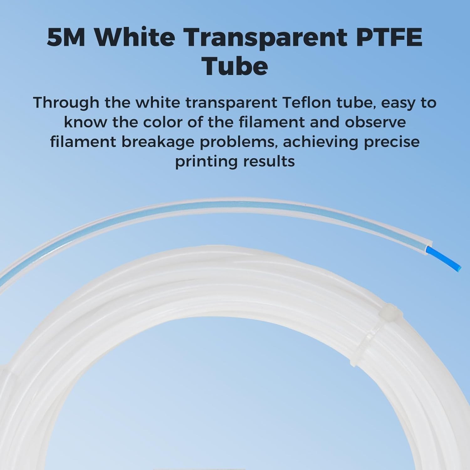 High-Performance 5M PTFE Tube 2.5mm ID & 4mm OD for 3D Printing Essentials