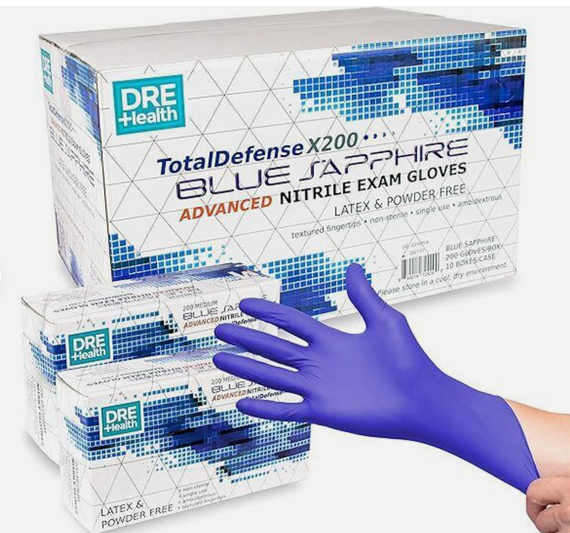 Nitrile Disposable Gloves 3 mil -100/1000 Pack -Latex Free Medical Gloves
