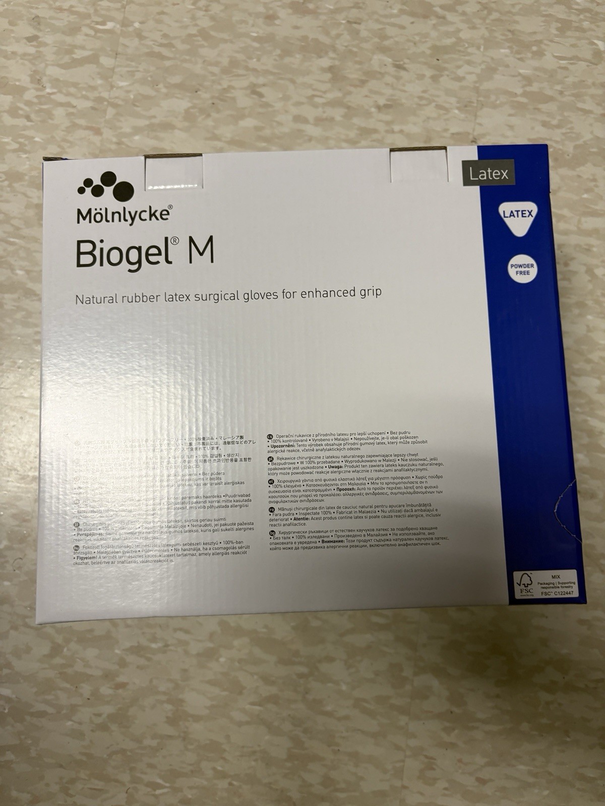 Molnlycke Biogel M Latex Surgical Glove Sz 6.5 50ct 30565 Powder-Free