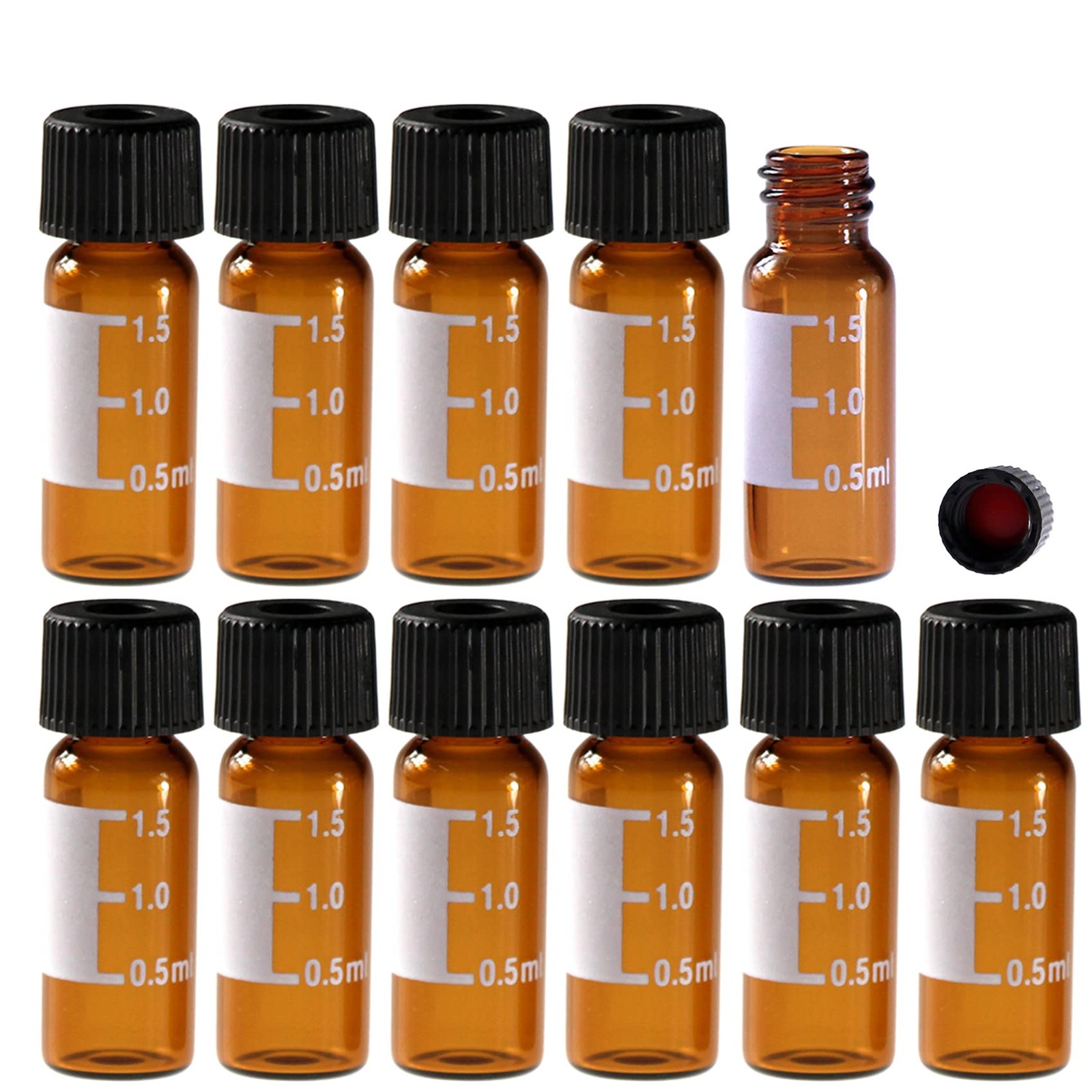 2ml 8mm HPLC Vial，Amber Autosampler Vial Borosilicate Sample Vial with Gradua…