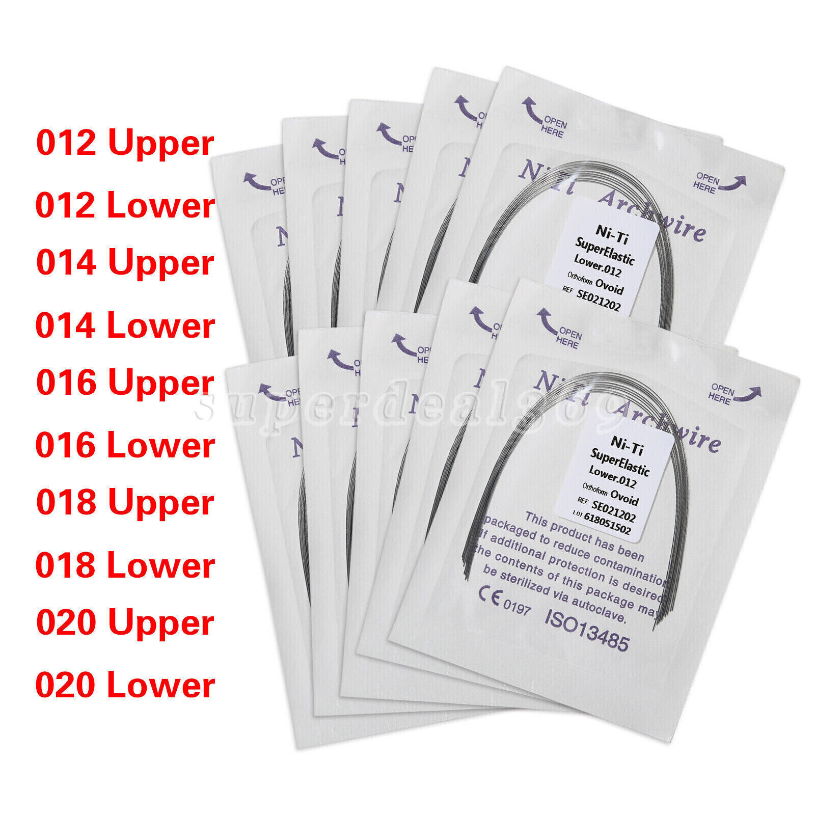 10Pcs Dental Orthodontic Arch Wire Niti Thermal Activated Ovoid Natural form CE