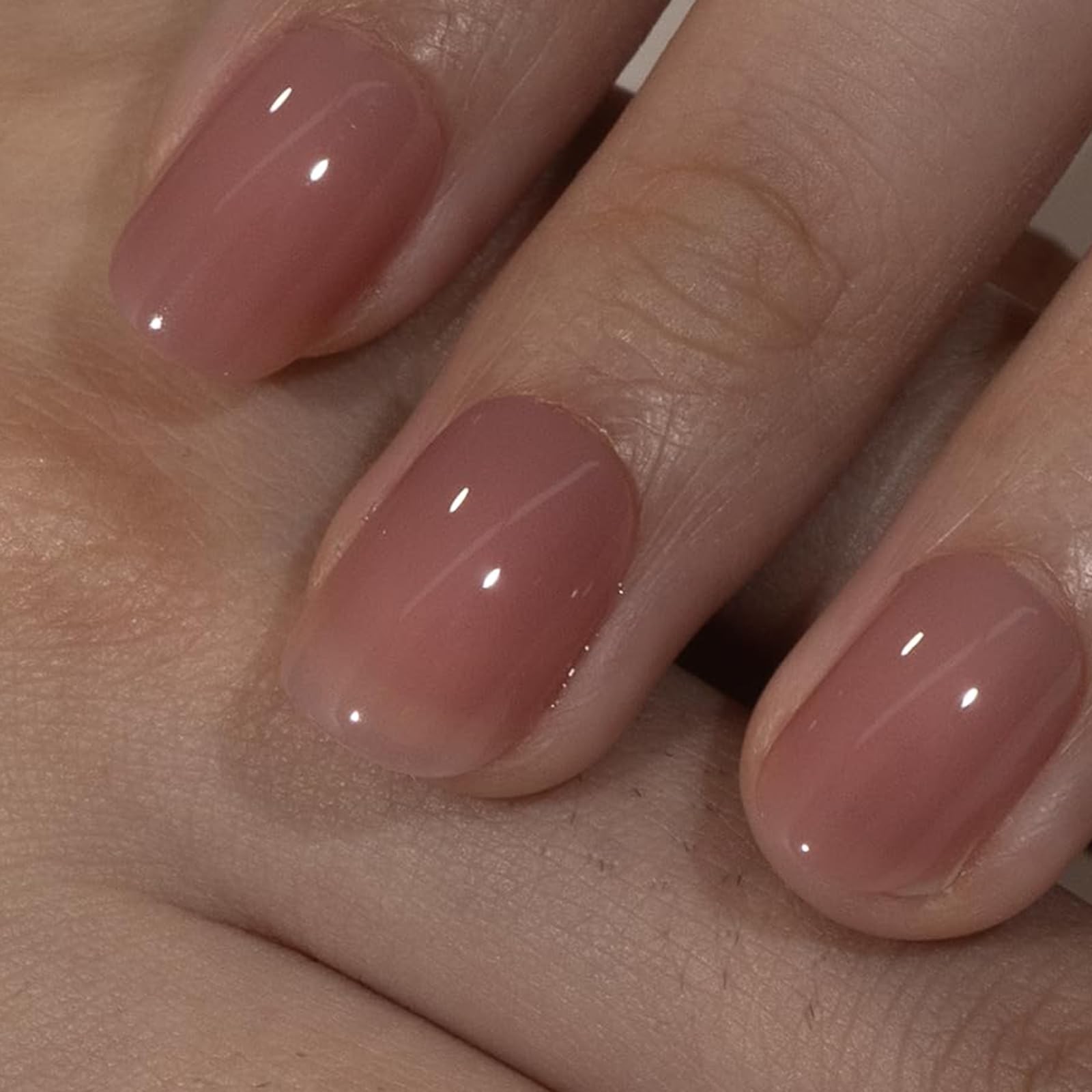 Curvlife Soft Gel Extra Short Press On Nails 30Pcs Honey Peach Pink Oval