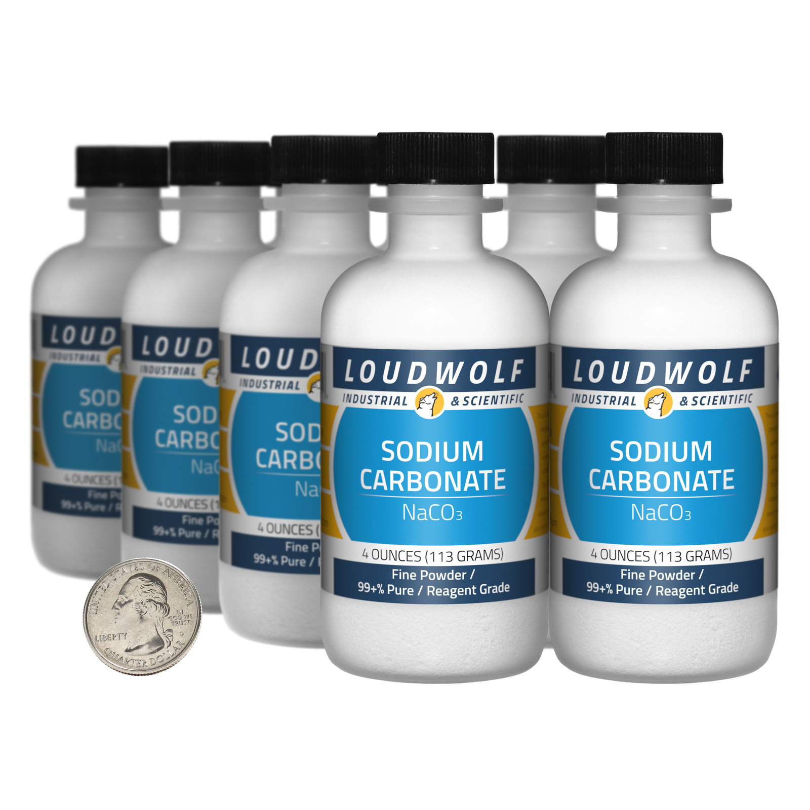 Sodium Carbonate / 2 Pounds / 8 Bottles / 99+% Pure Reagent Grade / Fine Powder